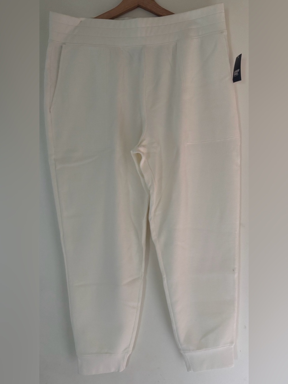 Cream Waffle Knit Pull-On lounge Joggers